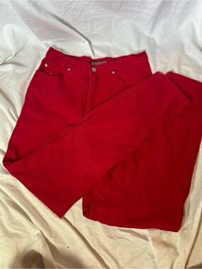 REAL 1990s memphis red jeans 100%denim straight/wide leg fit
